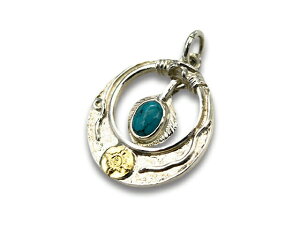 yFIRST ARROW's/t@[XgA[YzuHollowed Out Heart Feather Small Metal with Turquoise&K18/^[RCY&K18tn[gtFU[X[^y_ggbvv(P-563)(lCeBu/AJW/AN