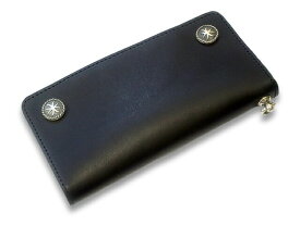 【HWZN BROSS/ハウゼンブロス】「Leather Long Wallet”Silver925 Button”/レザーロングウォレット”シルバー925ボタン”」【あす楽対応】(ホイールズアパレル/アメカジ/ハーレー/ホットロッド/WOLF PACK/ウルフパック/アクセサリー/プレゼント/財布)