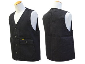 【TROPHY CLOTHING/トロフィークロージング】2025SS「Rancher Vest Blackie Denim/ランチャーデニムブラッキーデニム」(3905)(アメカジ/ミリタリー/アウトドア/ハーレー/東京インディアンズ/バイカー/ホイールズアパレル/WOLF PACK/ウルフパック)