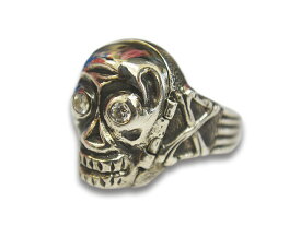 【Peanuts&Co/ピーナッツカンパニー】「Skull Poison Ring”Zirconia”/スカルポイズンリング”ジルコニア”」(Silver925×White)【あす楽対応】(ピーナッツアンドコー/アクセサリー/アメカジ/ホットロッド/ハーレー/WOLF PACK/ウルフパック)