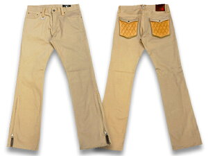 �ySKULL FLIGHT/�X�J���t���C�g�z�uSS Pants Type2 Boots Cut�hStretch Leather Pocket�h/SS�p���c�^�C�v2�u�[�c�J�b�g�h�X�g���b�`���U�[�|�P�b�g�h�v�y�����y�Ή��z(CALIFORNIA LINE/�J���t�H���j�A���C��/WOLF PA