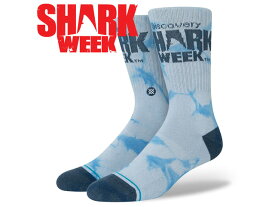 【STANCE SOX/スタンスソックス】「Crew Socks”SHARK WEEK”/クルーソックス”シャークウィーク”」【あす楽対応】(Shark Week/シャークウィーク/NBA/バスケ/MLB/野球/アメカジ/ハーレー/ホットロッド/バイカー/プレゼント/靴下/WOLF PACK/ウルフパック)