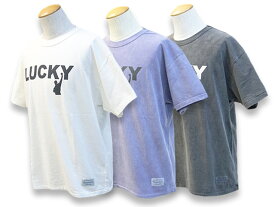 全3色【Sugar＆Co./シュガーアンドコー】2023SS「Lucky Drop Tee/ラッキードロップTee」(SGR-TEE017)【あす楽対応】(デニム/ジーンズ/インディゴ/アメカジ/ハーレー/ホットロッド/ミリタリー/WOLF PACK/ウルフパック)