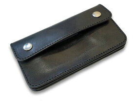 【TISS CUSTOM LEATHERS/ティスカスタムレザーズ】「Trucker Wallet/トラッカーウォレット」(BK×BK×BK)(ハーレー/バイカー/アメカジ/レザークラフト/ホットロッド/プレゼント/財布/WOLF PACK/ウルフパック)