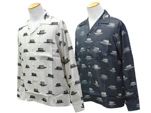 �S2�F�yWILD AT HEART/���C���h�A�b�g�n�[�g�z2025AW�uHat Pattern Open Collar L/S Shirts/�n�b�g�p�^�[���I�[�v���J���[�����O�X���[�u�V���c�v(8253003)(�A���`�F���W���O���u/POP EYES/�|�b�v�A�C�Y/MONSTOR TIM