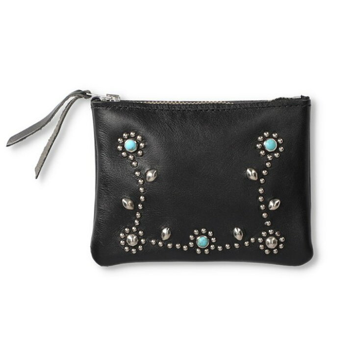 楽天市場】HTC財布 ウォレット ブラック フラワースタッズ ターコイズ  