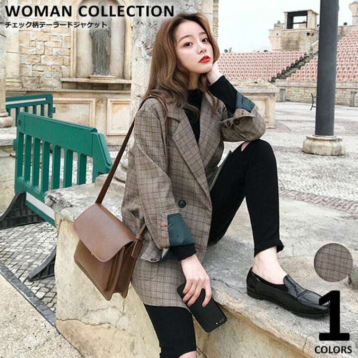 楽天市場】ジャケット レディース 秋 カジュアル チェック テーラード  