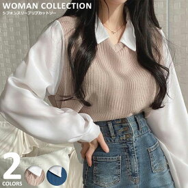 カットソーブラウス カットソー 長袖 レディース きれいめ 春 襟付き 【メール便送料無料】 透け感 ライトベージュ ブルー Mサイズ Lサイズ