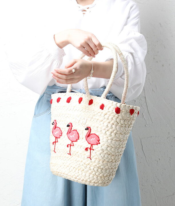 楽天市場】＼15%OFF!クーポン／ かごバッグ トート 刺繍 巾着 カゴ 