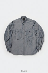 DAIWA PIER 39(�_�C���s�A39) TECH MULTI POCKET CHAMBRAY SHIRT L/S �e�b�N�}���`�|�P�b�g�V�����u���[�V���c���� BE-84026