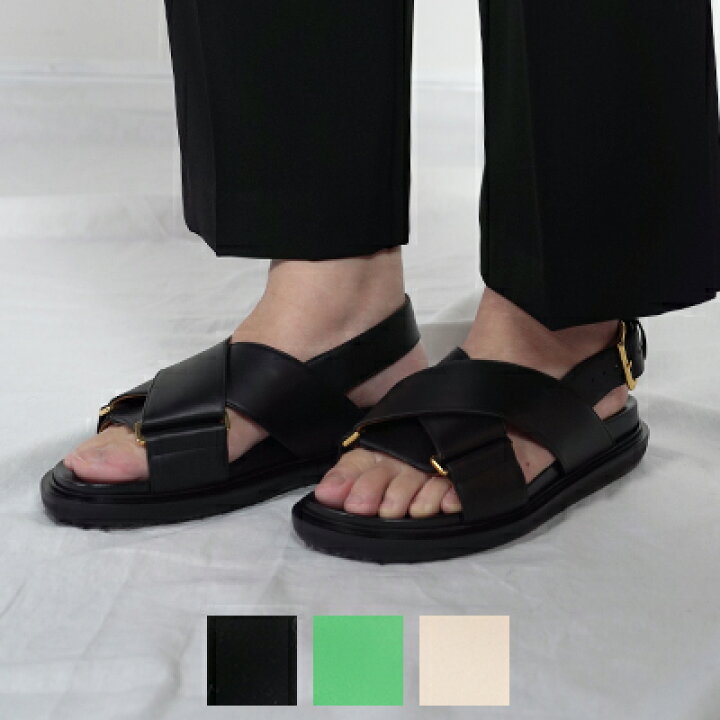 楽天市場】MARNI(マルニ) レザー製クリスクロスサンダル  