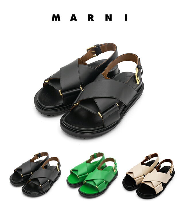 楽天市場】MARNI(マルニ) レザー製クリスクロスサンダル 