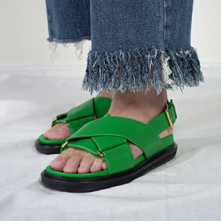 楽天市場】MARNI(マルニ) レザー製クリスクロスサンダル  