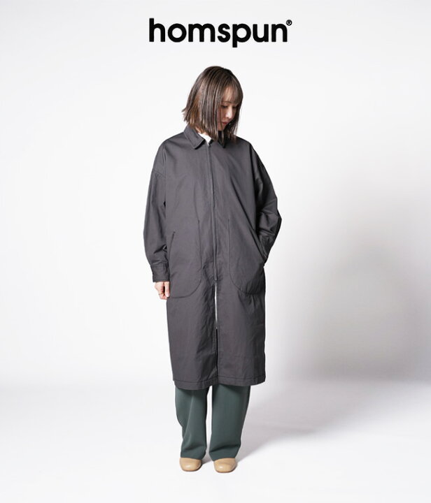 楽天市場】homspun ホームスパンコットンウェザー ステンカラーコート 