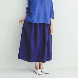 fog linen work フォグリネンワーク ICHIKA SKIRT BLEU ADRIATIQUE イチカ スカート ブルー アドリアティック LWA569-2403