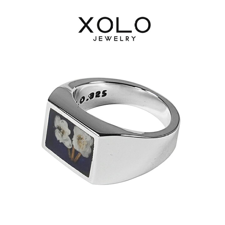 楽天市場】XOLO(ショロ) Signet Ring with Blue Flower シグネット 