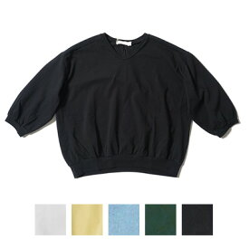 homspun(ホームスパン) 30/1天竺　六分袖Vネックプルオーバー　コットンカットソー　6545