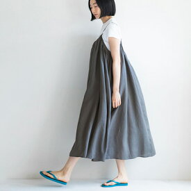 fog linen work フォグリネンワーク　サラスリップドレス アシェ　LWA734-93