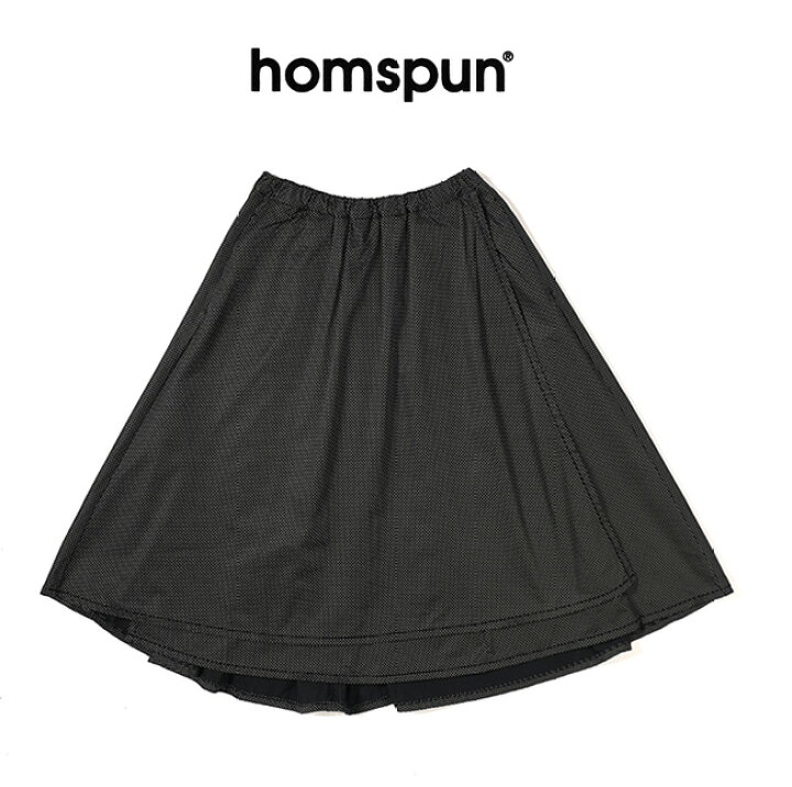 楽天市場】homspun ホームスパン 水玉プリント ラップフレアスカート 