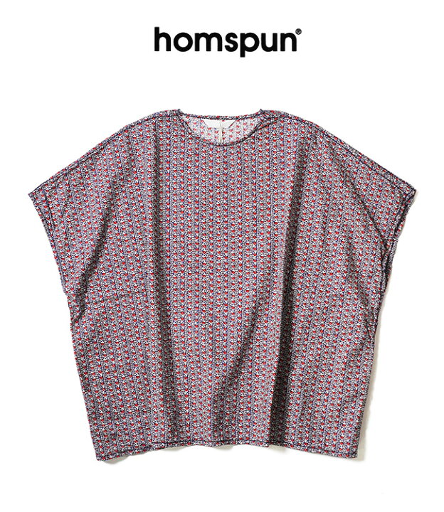 楽天市場】homspun(ホームスパン) キャラコ小花プリントBIG ブラウス 