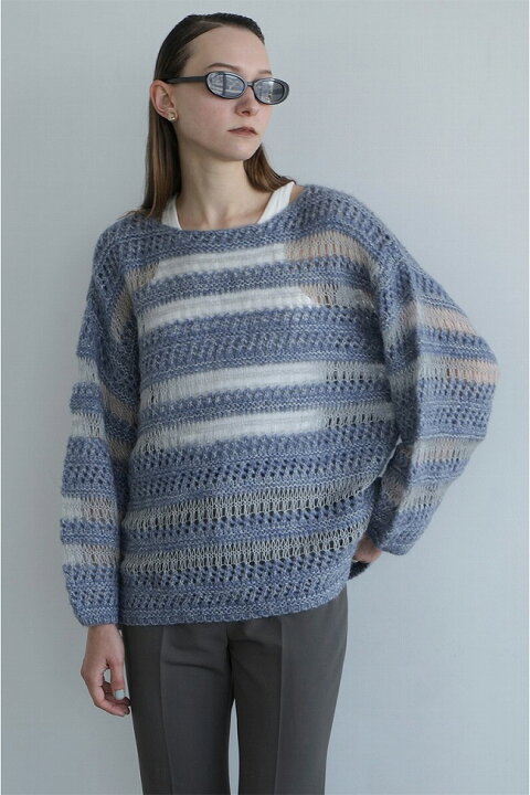 楽天市場】CLANE(クラネ) SHEER BORDER MOHAIR KNIT シアーボーダーモ 