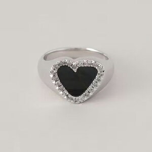 PREEK(�v���[�N) DIAMOND HEART STONE RING SILVER �_�C�������h�n�[�g�X�g�[�������O �V���o�[ 18826990992
