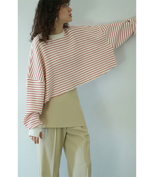 楽天市場】CLANE(クラネ) THERMAL CROPPED TOPS サーマルクロップド 