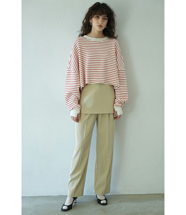 楽天市場】CLANE(クラネ) THERMAL CROPPED TOPS サーマルクロップド 