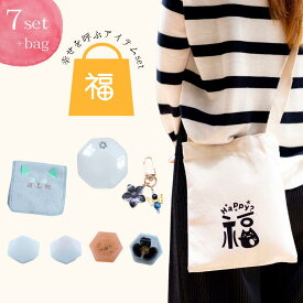 福袋 開運 HAPPYバッグ セット 8点 肩掛けサコッシュ 大人気 交換不要 盛り塩 4種 八角 皿 ラピスラズリ チャーム アニマル ポケットハンカチ【お一人様1点限り】