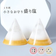 盛り塩 交換不要 ミニ円錐型 2個セット 水晶入り ツートンゴールド 1年交換不要 はじめての盛り塩 玄関 …