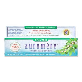 オーロメア アーユルヴェーダ ハーバル歯磨き粉 フレッシュミント 117g auromere Herbal Tooth Paste Fresh Mint 4.16 oz