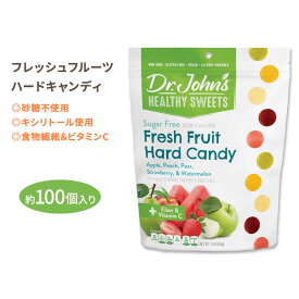 ドクタージョンズ フレッシュフルーツハードキャンディ 約100個入り Dr.John's Fresh Fruits Hard Candies 砂糖不使用 食物繊維 ビタミンC おいしい