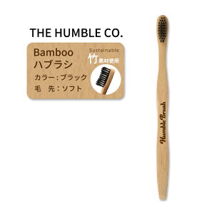 �U �n���u���R�[ �o���u�[���u���V �\�t�g �u���b�N ��l�p �I�[�����P�A THE HUMBLE CO Adult Bamboo Toothbrush Black Soft