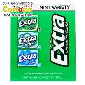 yAJtFAzGNXgVK[t[`[CK ~goGeBpbN 15{ 18 Extra Sugar Free Chewing Gum, Mint Variety Pack, 15 Sticks, 18-County񂹏izy킹Ĕ