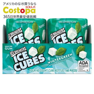 yAJtFAzACXu[J[Y ACXL[u VK[t[K EB^[O[ 4  Ice Breakers Ice Cubes Sugar Free Gum, Wintergreen, 40 pieces, 4-county񂹏izy킹