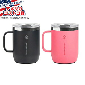 yAJtFAzThermoFlask hNEFA fMR[q[}O nht 12IX sN ThermoFlask Drinkware Insulated Coffee Mug with Handle, 12oz Pink y񂹏izy킹ĔzyA