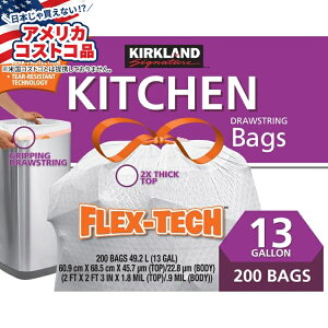 yAJtFAzJ[Nh VOl`[ tbNXebN 13 K Lb` S~ 200  Kirkland Signature Flex-Tech 13-Gallon Kitchen Trash Bag, 200-county񂹏izy킹Ĕ