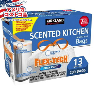yAJtFAzJ[Nh VOl`[ tbNXebN 13 K tLb`S~ 200  Kirkland Signature Flex-Tech 13-Gallon Scented Kitchen Trash Bags, 200-county񂹏iz