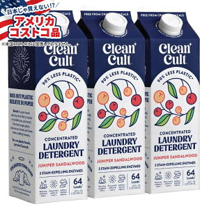yAJtFAzN[Jg t̐ Wjp[ T_Ebh 192  96 tʃIX Cleancult Liquid Laundry Detergent, Juniper Sandalwood, 192 Loads, 96 fl ozy񂹏izy킹Ĕ