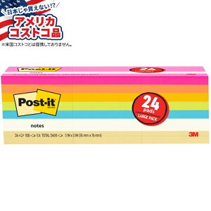 yAJtFAz|XgCbg m[g 3C` x 3C` uCgJ[ A\[g 100 24pbh Post-it Notes, 3h x 3h, Assorted Bright Colors, 100 Sheets, 24 Pads y񂹏izy킹Ĕ