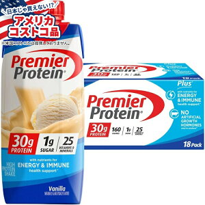 yAJtFAzv~AveC vX GlM[ VFCN oj 11 tʃIX 18 pbN Premier 30g Protein PLUS Energy and Immune Support Shakes, Vanilla, 11 fl oz, 18-pack y񂹏izy