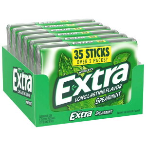 �G�N�X�g�� �V���K�[�t���[ �`���[�C���K�� �X�y�A�~���g 35�{���� 6�Z�b�g Extra Sugar Free Chewing Gum, Spearmint, Mega Pack, 35 Sticks, 6-count �y�����񂹏��i�z