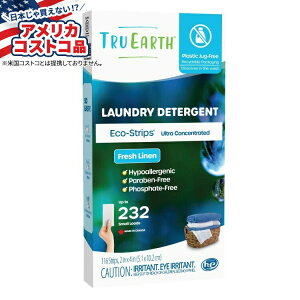 Tru Earth �G�R�X�g���b�v �����܃X�g���b�v �t���b�V�����l�� 232 �� �X�g���b�v 116 �� Tru Earth Eco-Strips Laundry Detergent Strips, Fresh Linen, 232 Loads, 116 Strips�y�����񂹏��i�z