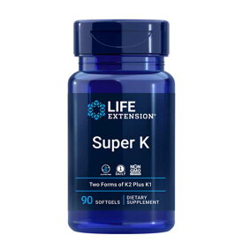 スーパーK アドバンスドK-2 ビタミンK サプリメント 2,600mcg 90ソフトジェル《約3か月分》 Life Extension (ライフエクステンション)