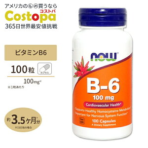 yő2000~OFFN[|zr^~B6 100mg 100 NOW Foods (iEt[Y) Vitamin B-6 100mg - 100 Caps