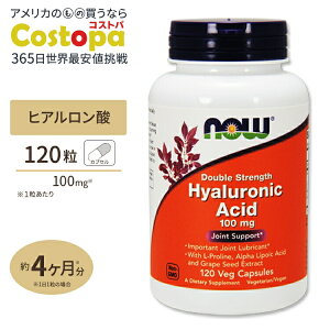 NOW Foods qA_ 100mg 120 xWJvZ iEt[Y Hyaluronic Acid 120vegcapsules