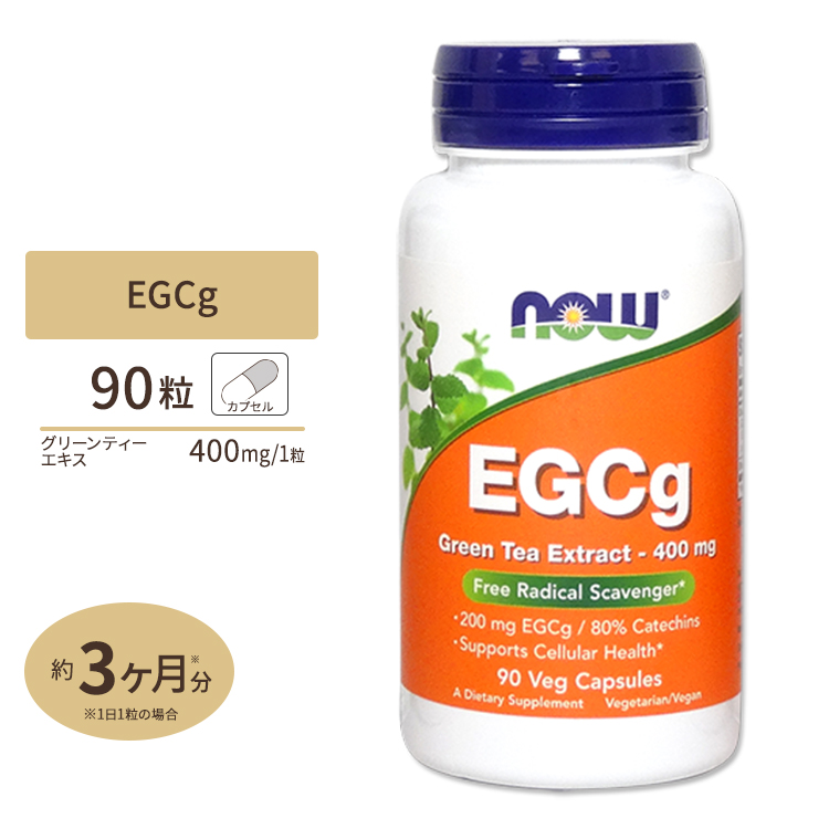 EGCg (エピガロカテキンガレート) グリーンティーエキス 90粒 NOW Foods (ナウフーズ)