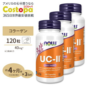 yő2000~OFFN[|z[3Zbg]iEt[Y UC-II R[Q2^ WCgwX 120 JvZ NOW Foods UC-II Type II Collagen Capsules