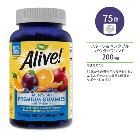 ネイチャーズウェイ アライブ！ メンズ 50＋ プレミアムグミ マルチビタミン 75粒 Nature's Way Alive！ Men's 50+ Premium Gummies Multivitamin 健康サポート ビタミン ミネラル 男性向け サプリメント 50代