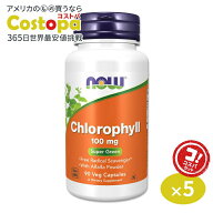 【ポイントUP&クーポン★4日15時-12日9時】[5個セット]クロロフィル 100mg 90粒 NOW Foods(ナウフーズ) C…
